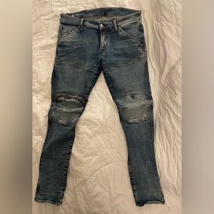Brand New Men’s G-Star 5620 3D Zip Knee Super Slim Jeans, Sz 34 Waist/30 length